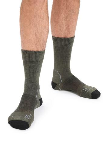 Loden / Black Icebreaker Merino Hike+ Light Crew Men's Socks | AU 1042FDNM